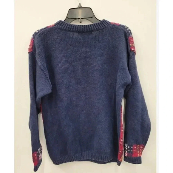 Vintage Christmas Tree Cotton Plaid Ugly Christmas Sweater - M 🎄 - Picture 2 of 3